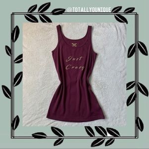 Just Crazy Women's Maroon Tank Top
